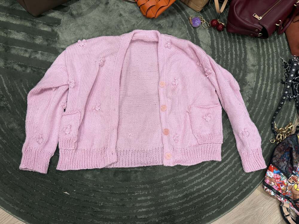 Hand Made Knit Cardigan - Pink Disney Minnie Mouse